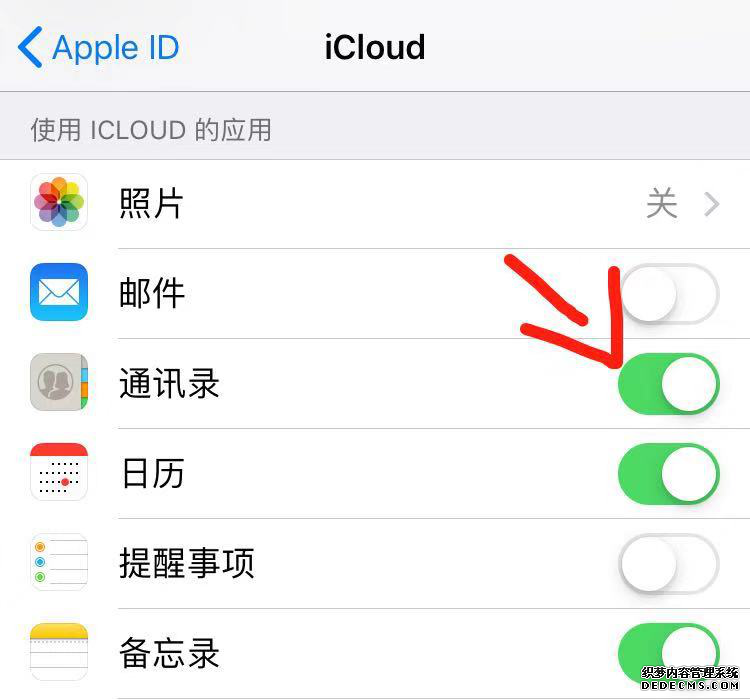 圖1:恢復通訊錄備份